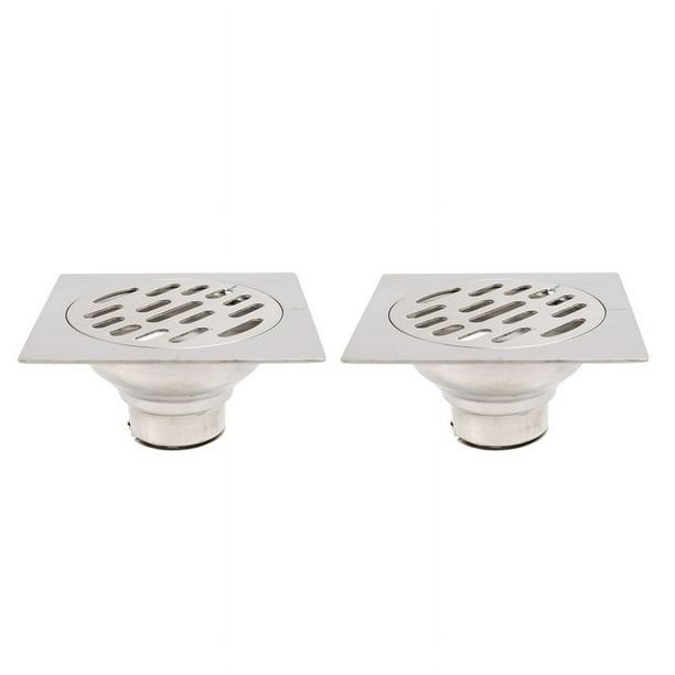 2X DesagüE de Piso Cuadrado Antiolor de Acero Inoxidable Grueso Tapa de DesagüE de Residuos DesagüE de Ducha de Baño de Hotel 100X100mm