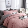 thumbnail image 3 of Juego de cama 200 x 200 cm Antiguo Rosa Gris Antracita Liso Reversible Sábanas 100% Microfibra Suave y Agradable - 1 Funda Nórdica 200 x 200 cm + 2 Fundas de Almohada 80 x 80 Cremallera, 3 of 7