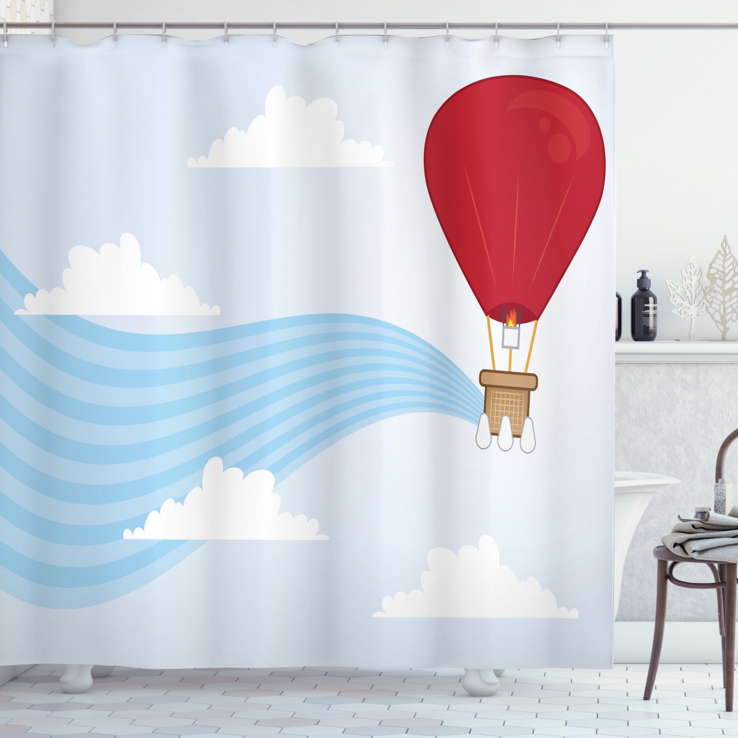 Adventure Shower Curtain, Interpretation of a Hot Air Balloon Floating