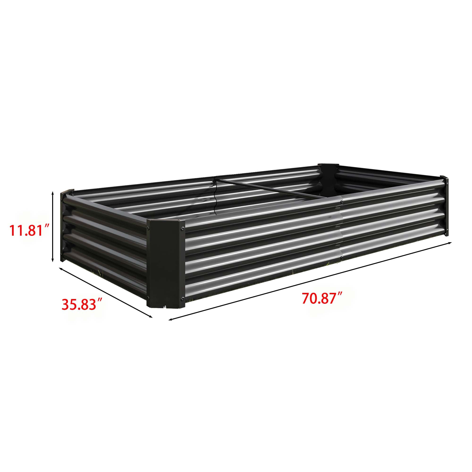 Aukfa Raised Garden Bed Outdoor, Large Heavy Metal Planter Box Steel Kit for Vegetables Flowers Herb, 6 ft x 3 ft, Black