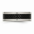 thumbnail image 3 of Titanium 8mm Polished with Black Carbon Fiber Inlay Band Size: 11; for Adults and Teens; for Women and Men, 3 of 6
