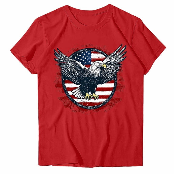 Mifsaly 4Th of July Patriotic T-Shirt Women Short Sleeve American Flag Graphic Cotton Shirts Holiday Lightweight Casual Summer Basic Tees 2026 M