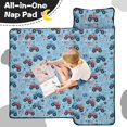 thumbnail image 4 of Monster Cartoon Truck Blue Pattern Teens Toddler Nap Mat with Pillow, Sleeping Mat Bag for Preschool Daycare 59"x22", 4 of 6