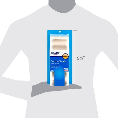 (4 pack) (4 Pack) Equate Cotton Swabs, 500 ct