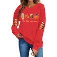 thumbnail image 3 of Aboser Halloween Pumpkin Sweatshirt Women Graphic Long Sleeve Shirts Cozy Crewneck Pullover Sweatshirts Spooky Party Outfits, 3 of 6
