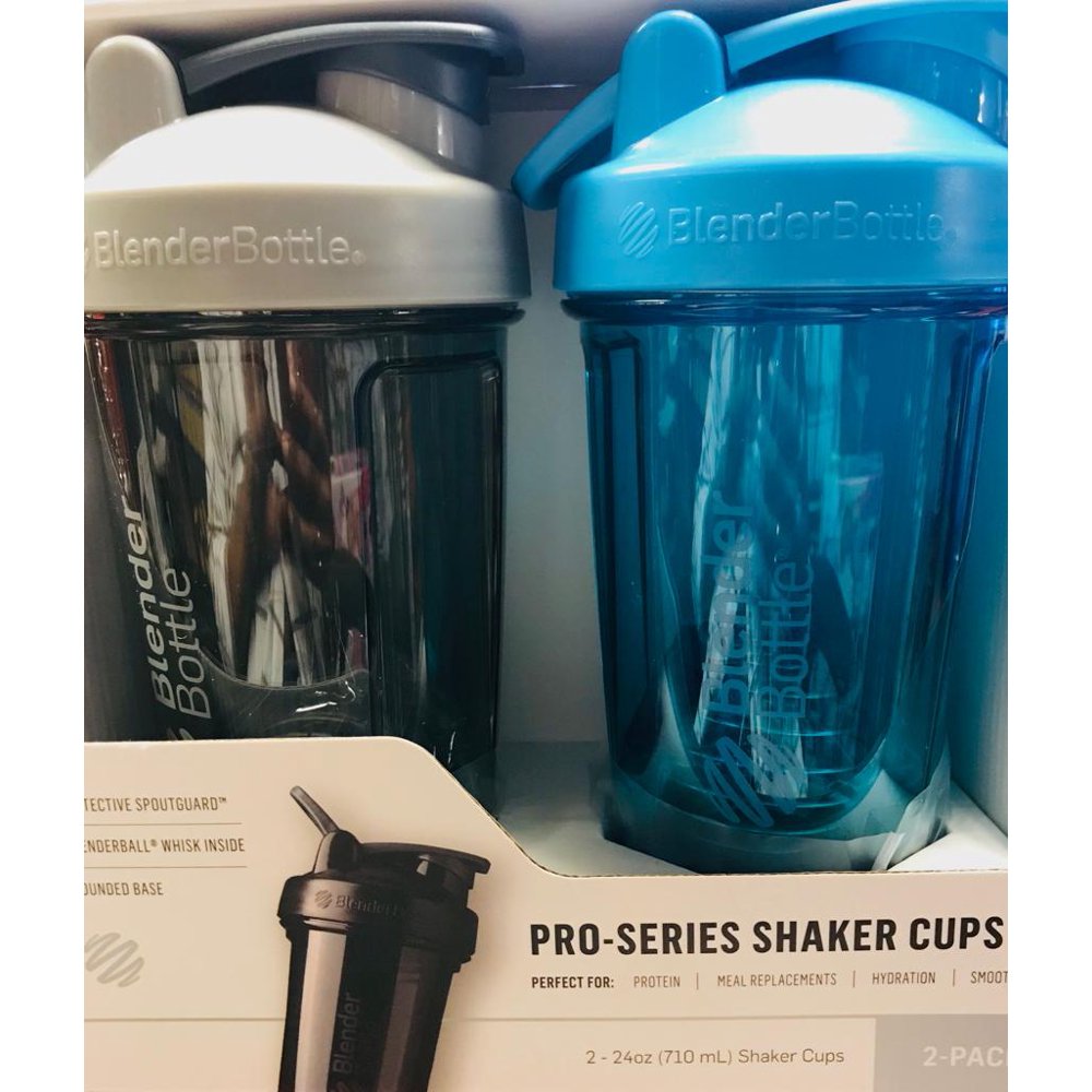 Blender Bottle Pro Series Shaker Cups, 2 24Ounce, Black & Blue