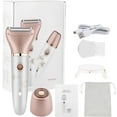 thumbnail image 3 of Wiher Electric Razor for Women, 2-in-1 Women Shaver Wet & Dry Painless Hair Removal Razor, Waterproof Body Hair Remover for Face Legs Underarms, Cordless Bikini Trimmer for Women (Rose Gold), 3 of 9