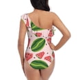 thumbnail image 6 of Yiaed Watermelon Print Women One Piece Swimsuits Tummy Control One Shoulder Bathing Suits Pattern Ruffle Swimwear-Small, 6 of 8