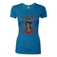 thumbnail image 2 of Wild Bobby, Our Lady of Guadalupe Blessed Virgin Mary Religious, Inspirational/Christian, Women Slim Fit Junior Tee, Turquoise, Large, 2 of 3