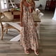 thumbnail image 1 of ICHUANYI Clearance Fashion Women Summer V-Neck Casual Printing Loose Sleeveless Loose Long Dress(Brown, M) ICHUANYI WER2023080806281, 1 of 4