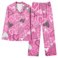 thumbnail image 2 of yievot Womens Button Down Pajamas Sets Valentines Day Gift Pajamas Long Sleeve Loungewear 2 Piece Soft Sleepwear, 2 of 5