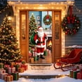 thumbnail image 3 of 2026 Christmas Indoor Home Decor Santa Claus Holding Gift Christmas Tree Scene Door Cover Winter Front Door Decor, 3 of 7