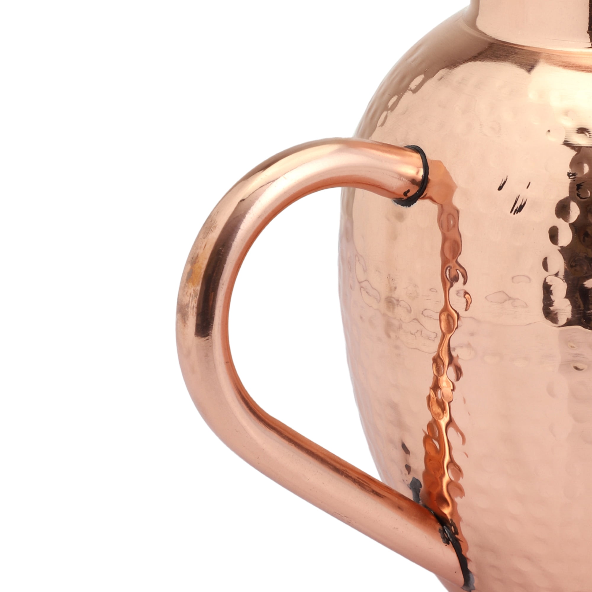 Premium Heavy Gauge Hammered Copper Pitcher With Bowl - 1.5 Liter (50.7oz), Pure Copper, Lacquered Exterior