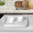 thumbnail image 4 of Drain Tray, 2 Tier Dish Drainer Drying Rack with Drip Tray, Tea Tray for Cup Bowl Fruit Utensil Coffee, 4 of 5