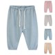 thumbnail image 4 of Odeerbi 1-10 Años Niños Niñas Verano Lino Pantalones Casual Elástico Cintura Transpirable Cropped Pantalones, 4 of 4