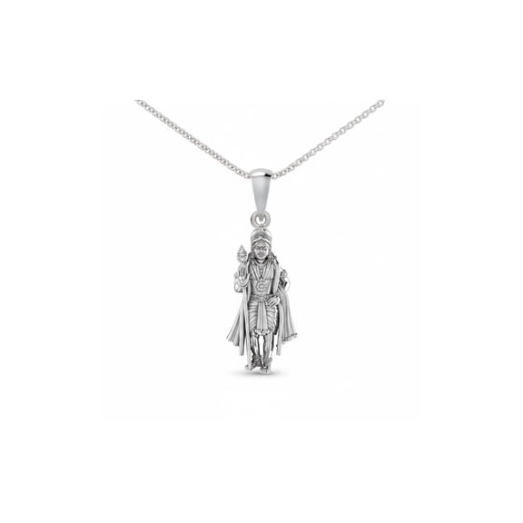 Vaidehi 925 Sterling Silver Lord Ayyappa Pendant Necklace – Pure Silver Sastha Locket for Men Women, Devotional Gift
