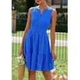 thumbnail image 3 of PRETTYGARDEN Women's Summer Dresses Sleeveless V Neck Eyelet Hollow Out Swing A Line Beach Vacation Sun Dress, 3 of 10
