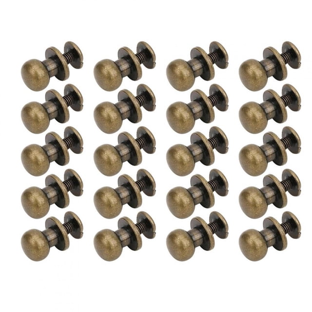 Filfeel 20Pcs Copper Nail Rivets 9 X 8mm DIY Copper Rivets Round Head Nipple Nail Bag Shoes Accessories For Leather Craft Decoration Bag Shoes Repairs
