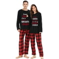 thumbnail image 2 of Conjuntos de pijamas de pareja navideña, ropa de dormir negra, ropa de salón para adultos, Dear Santa, She's & He's The Naughty Ones, 2 of 4