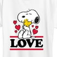 thumbnail image 3 of Peanuts - Love Snoopy Woodstock - Women's Short Sleeve Graphic T-Shirt, 3 of 6