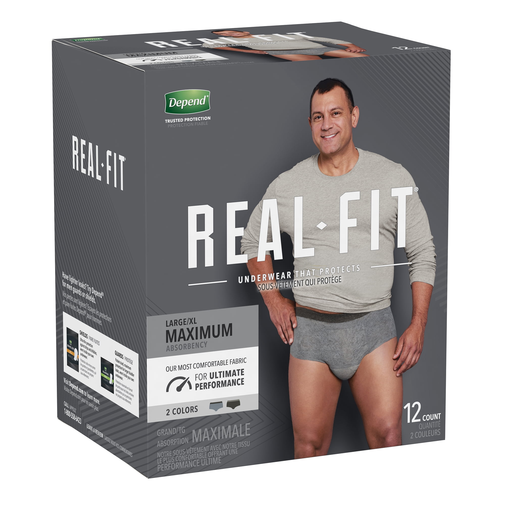 Depend Real Fit Disposable Underwear Male Waistband Style Large / X-Large, 50983, Maximum, 24 Ct