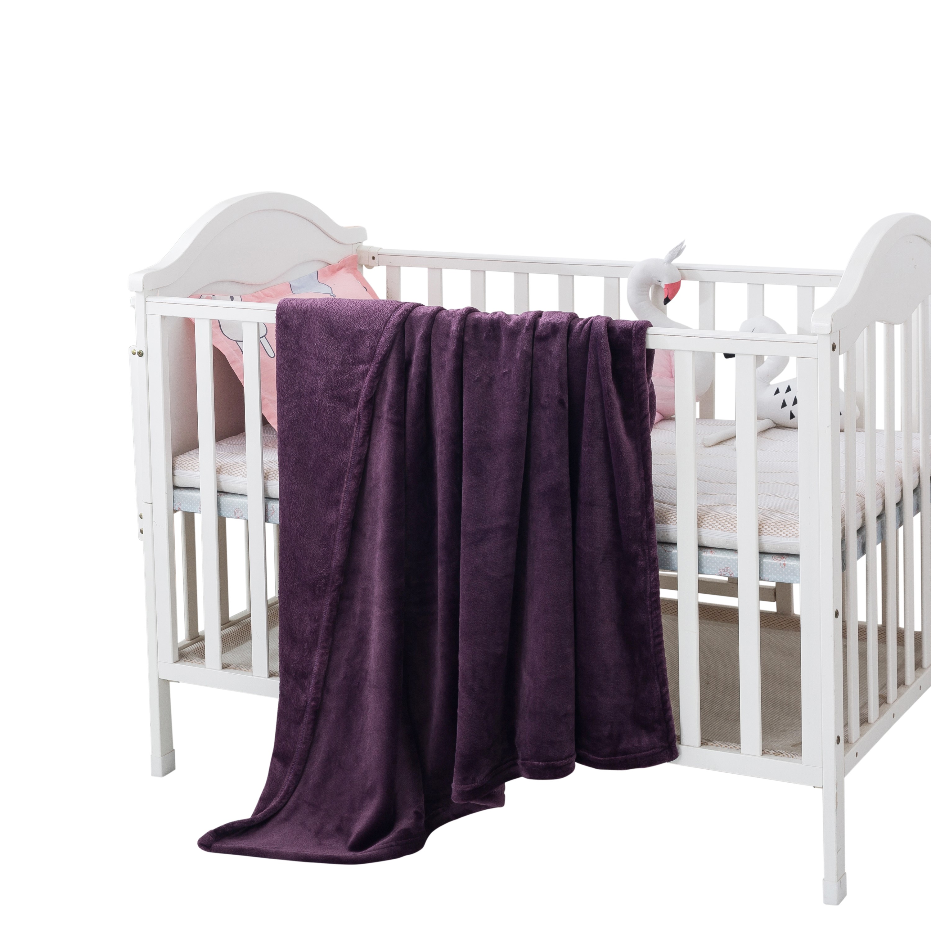 SB Baby Crib Blanket 46 X 34" Silky Soft and Cozy, Flannel Fleece