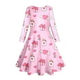 thumbnail image 4 of XEGLSBU Girls Dresses Size 8-10 Cute Floral Long Sleeve Dress for Girls Kids Midi Dress for Ages 6 14 for and Everyday Wear Dresses for Girls e-Pink Size 6-7 Years, 4 of 5