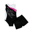 thumbnail image 3 of MSemis Kids Girls Ballet Dance Sets Sports Gymnastics Leotards Outfits with Shorts Black&White 12, 3 of 5