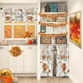 thumbnail image 2 of Fall Retro Floral Pumpkin Kitchen Window Curtains Valance and Tier Set 36 Inch, Autumn Vintage 3 Piece Window Treatment Tiers for Living Room Bedroom Kitchen Decor Drapes, 2 of 6