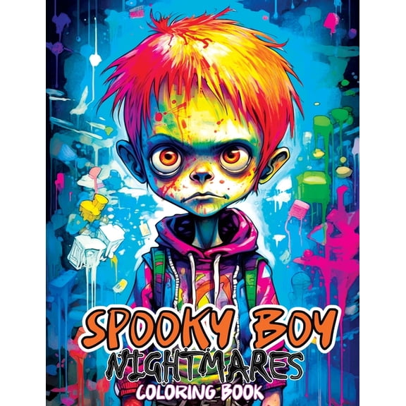 Nightmares Spooky Boys: A Coloring Book with Adventure Through Enigmatic Cities, Full of Darkness and Intrigue, (Paperback)