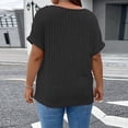thumbnail image 6 of Mifsaly Womens V Neck Short Sleeve Tops Summer Ribbed Knit Oversized T Shirts Casual Loose Fit Flattering Daily Wear Soft Breathable Comfy Basic Top XXXL, 6 of 6