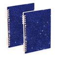 thumbnail image 2 of Haosy Deep Blue Sparkling and Shining Notebooks 1-subject Journal 60 Sheets A5 College Ruled Paper Detachable Ring 8.3"x5.7", 2 of 8