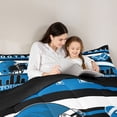 thumbnail image 5 of Manfei Cartoon Rugby Helmet Twin Bedding Sets 7-Piece for Kids, Modern American Sports Bedding Comforter Set, Football Touchdown Reversible Sheet Sets, Microfiber Bedroom Decor, 5 of 8