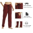 thumbnail image 3 of LNFINTDO Womens Flannel Pajama Pants Plaid Pajama Bottoms Pj Cotton Sleepwear Loungewear, Red Plaid, Small, 3 of 7
