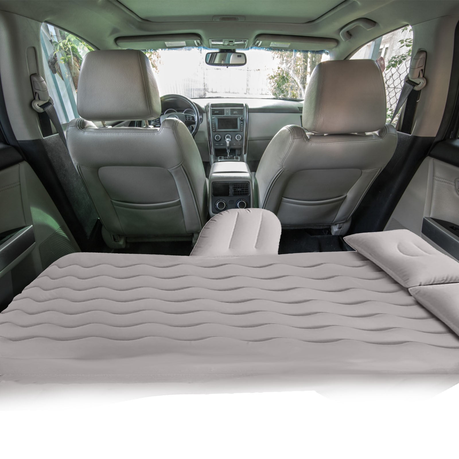 HOZVOMI Car Air Mattress with Sides for Car - Inflatable SUV Truck Air Mattress Back Seat Camping Bed - Car Bed SUV Mattress with Car Air Pump 2 Pillows,B