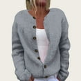 thumbnail image 2 of Cardigan Sweaters for Women Trendy Chunky Knit Cardigan Sweater Button Down Long Sleeve Solid Color Jacket Outerwear, 2 of 4