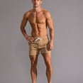 thumbnail image 2 of SWSMCLT Men's Gym Shorts Summer Soft Terry Cotton Lounge Shorts Elastic Waist Sweat Shorts Drawstring Mid Rise Workout Jogger Sweatpants Khaki Small, 2 of 4