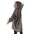 thumbnail image 4 of The Comfy Original Jr Kids Oversized Microfiber Wearable Blanket, Charcoal, 4 of 5