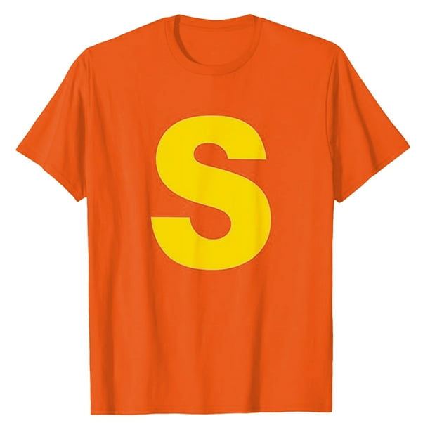 Camiseta de carnaval amarilla con la letra S - Corte ajustado, poliéster suave, transpirable, para primavera/verano/otoño - Tallas S-XXXL