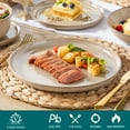 thumbnail image 4 of Malacasa 24 Pcs Dinnerware Sets, Stoneware Plates and Bowls Set, Tableware Dishwasher Microwave Safe, Serves For 6 people, Brown, 4 of 10