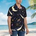 thumbnail image 6 of Space Whale Men'S 3d Print Casual Button Down Shirts, Novelty Hawaiian Short Sleeves L, 6 of 7