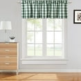 thumbnail image 2 of GlowSol Kitchen Curtain Valances Farmhouse Buffalo Plaid Blackout Rod Pocket Cafe Curtain Valance, Sage White, 56"W x 15"L, 2 of 6