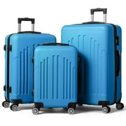 Zimtown 3 Piece Nested Spinner Suitcase Luggage Set With TSA Lock Royal Blue
