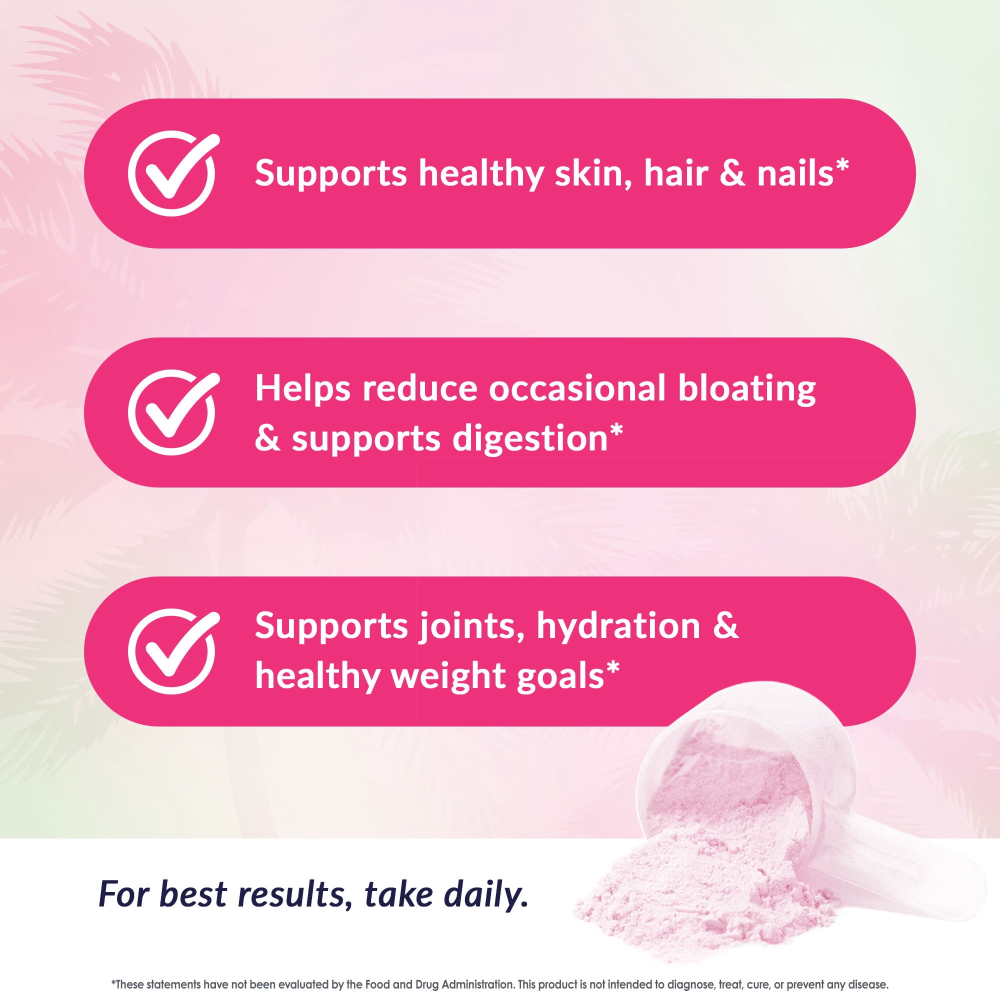 SkinnyFit Super Youth Multi-Collagen Peptides Powder for Skin & Joint Health, Strawberry Watermelon Flavor, 14 Servings