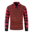 thumbnail image 1 of Gaexia Chemise Gainante pour Homme Automne Hiver Affaires Décontractée Deux Cols Confortable Extensible (TTTG, Rouge), 1 of 9