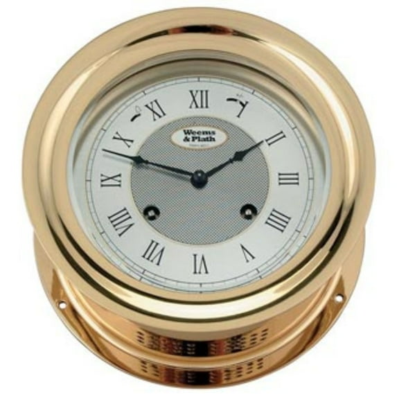10" White and Gold Traditional Round Shaped Bell Clock