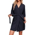 thumbnail image 3 of Avidlove Women Robes Knee Length Waffle Knit Soft Bathrobe Lightweight Loungewear, 3 of 9