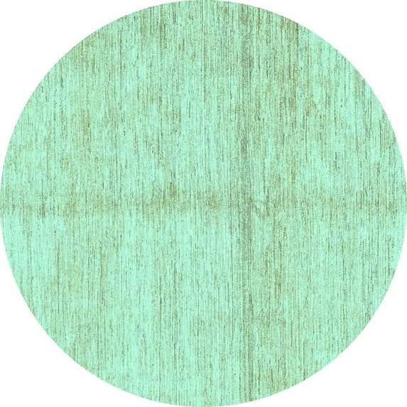 Ahgly Company Indoor Round Solid Light Blue Modern Area Rugs, 8' Round
