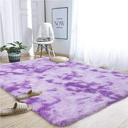 Noahas Abstract Shaggy Rug for Bedroom Ultra Soft Fluffy Carpets for Kids Nursery Teens Room Girls Boys Thick Accent Rugs Home Bedrooms Floor Decorative, 5 ft x 8 ft, Purple