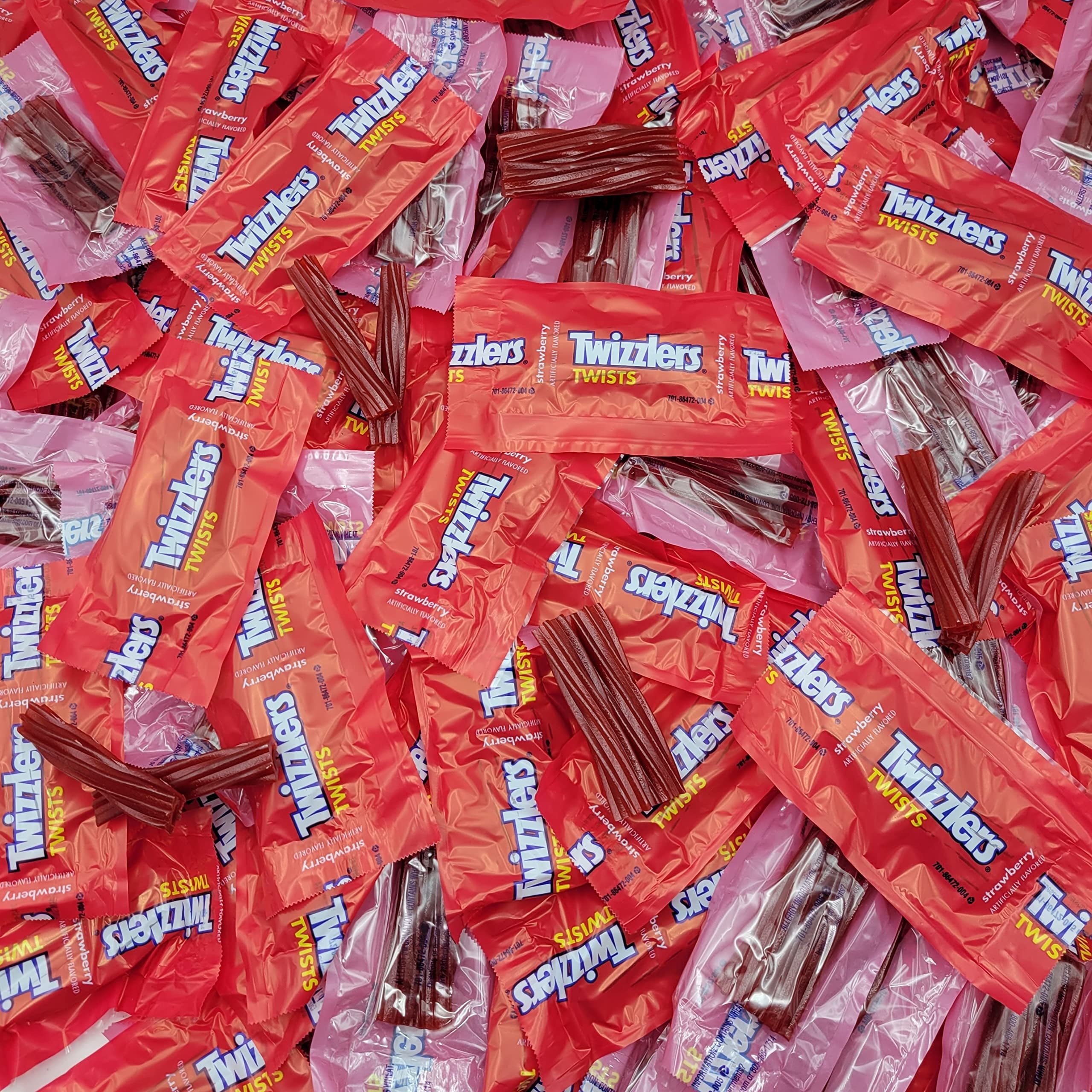 Twizzlers Twists Strawberry Flavored Chewy Licorice Candy - Snacks Size Bulk Twizzlers - Individually Wrapped - 4 Pound (Pack Of 1)